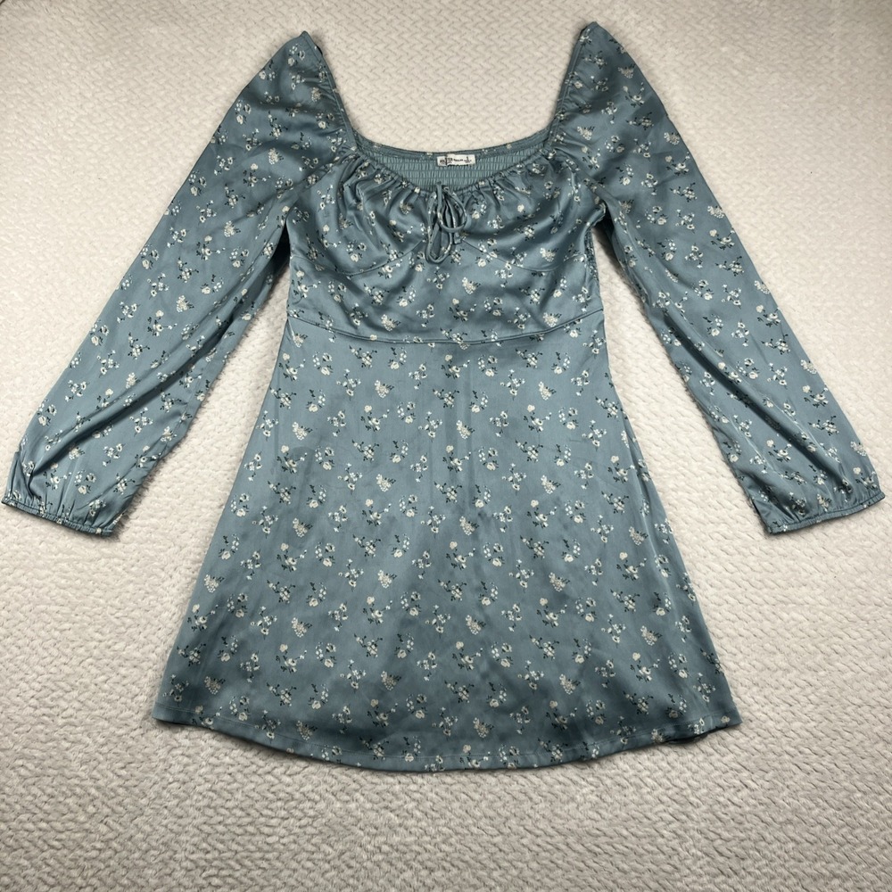 Hollister Babydoll Floral Satin Mini Dress‎ Prairie Festival Size Small